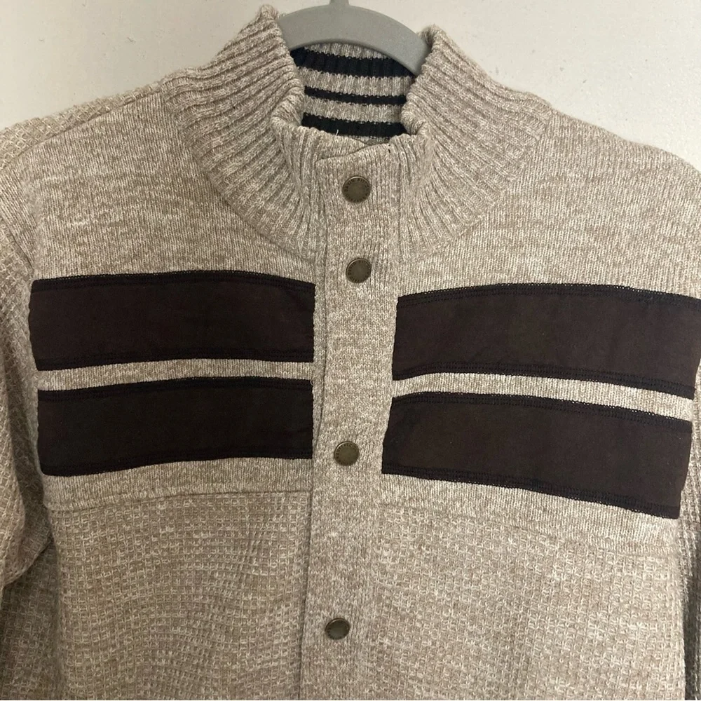 Buffalo David Bitton XL Waffle Knit Fleece Lining Snap Button Weaver Jacket - Picture 4 of 13